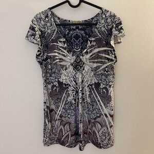 Punk purple graphic top